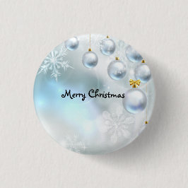 kerstversiering en sneeuwvlokken  ronde button 3,2 cm