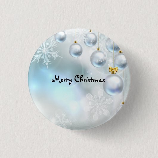 kerstversiering en sneeuwvlokken  ronde button 3,2 cm (Voorkant)