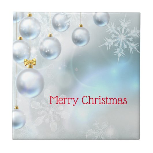 kerstversiering en sneeuwvlokken tegeltje (Voorkant)