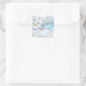 kerstversiering en sneeuwvlokken vierkante sticker (Tas)