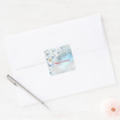 kerstversiering en sneeuwvlokken vierkante sticker (Envelop)