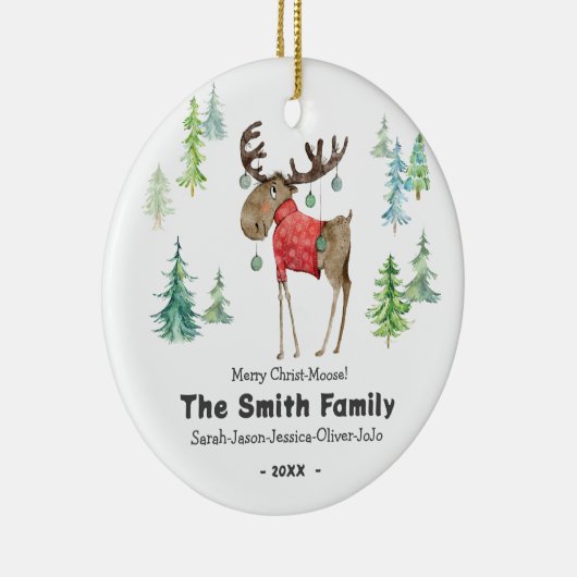 Kerstversiering-familie Christ-Moose Keramisch Ornament (Rechts)