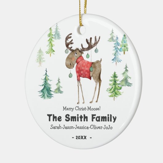 Kerstversiering-familie Christ-Moose Keramisch Ornament (Links)