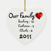 kerstversiering - Familielocht Keramisch Ornament (Achterkant)