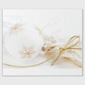 Kerstversiering Fancy gouden witte glitter Cadeaupapier (Vlak)