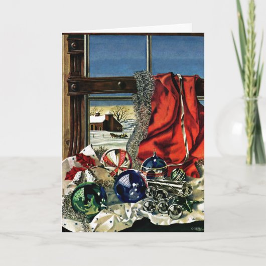 kerstversiering feestdagen kaart (Voorkant)