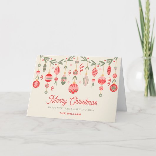 Kerstversiering Feestdagen Kaart (Voorkant)