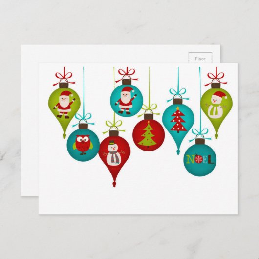 kerstversiering feestdagenkaart (Voorkant / Achterkant)