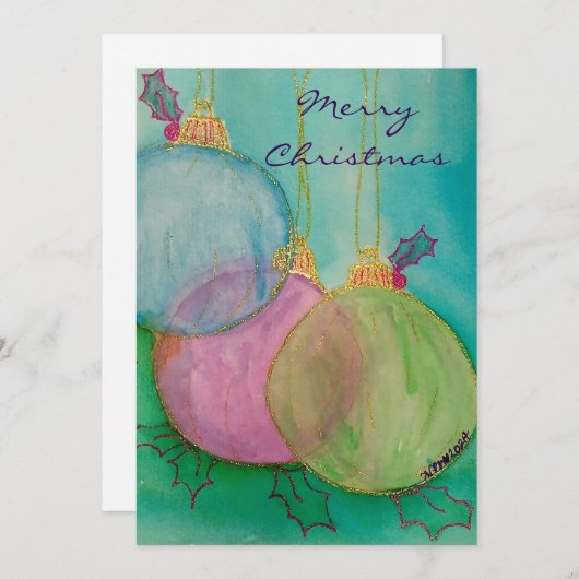 kerstversiering feestdagenkaart (Voorkant / Achterkant)