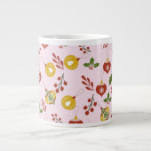kerstversiering Festive Greenery Pink Grote Koffiekop (Voorkant)