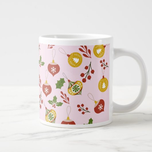 kerstversiering Festive Greenery Pink Grote Koffiekop (Rechts)