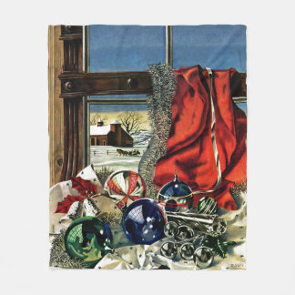 kerstversiering fleece deken