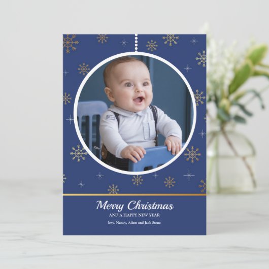 Kerstversiering Foto Kerstkaart (Staand voorkant)