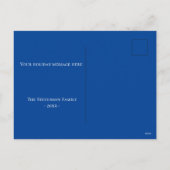 Kerstversiering Foto Sneeuwvlokken Modern Blauw Feestdagenkaart (Achterkant)