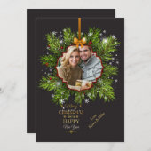 Kerstversiering Foto Vakantie Kaart (Voorkant / Achterkant)