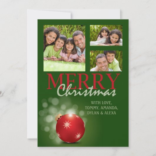 Kerstversiering Fotokaart Feestdagenkaart (Voorkant)