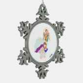 Kerstversiering: Geboorte van Christus Tin Sneeuwvlok Ornament (Links)