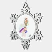 Kerstversiering: Geboorte van Christus Tin Sneeuwvlok Ornament (Rechts)