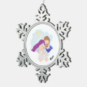 Kerstversiering: Geboorte van Heer Jezus Christus Tin Sneeuwvlok Ornament (Rechts)