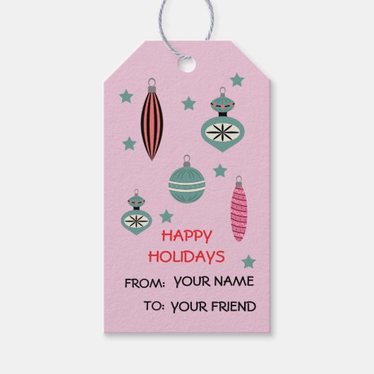 Kerstversiering gepersonaliseerd cadeaulabel (Voorkant)