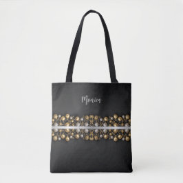 Kerstversiering gepersonaliseerd monogram cadeau tote bag