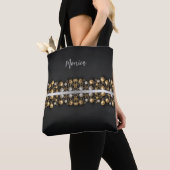 Kerstversiering gepersonaliseerd monogram cadeau tote bag (Dichtbij)