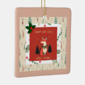 Kerstversiering Gepersonaliseerde Gezellige Wensen Keramisch Ornament (Rechts)