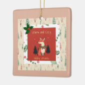 Kerstversiering Gepersonaliseerde Gezellige Wensen Keramisch Ornament (Links)