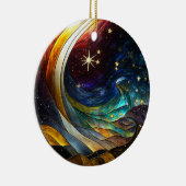 Kerstversiering gestileerde Comet Illustratie Keramisch Ornament (Rechts)