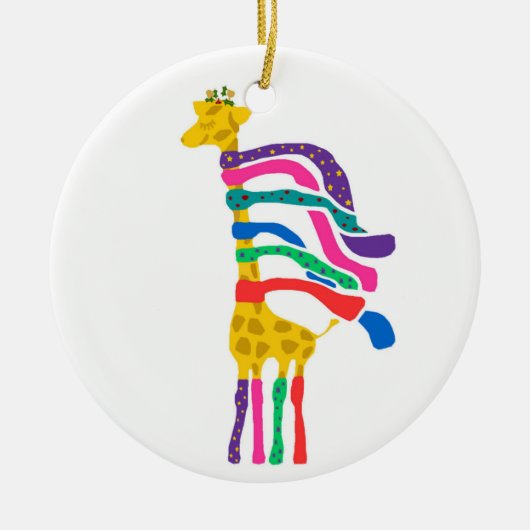kerstversiering Giraffe Keramisch Ornament (Voorkant)