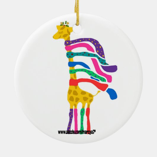 kerstversiering Giraffe Keramisch Ornament (Achterkant)