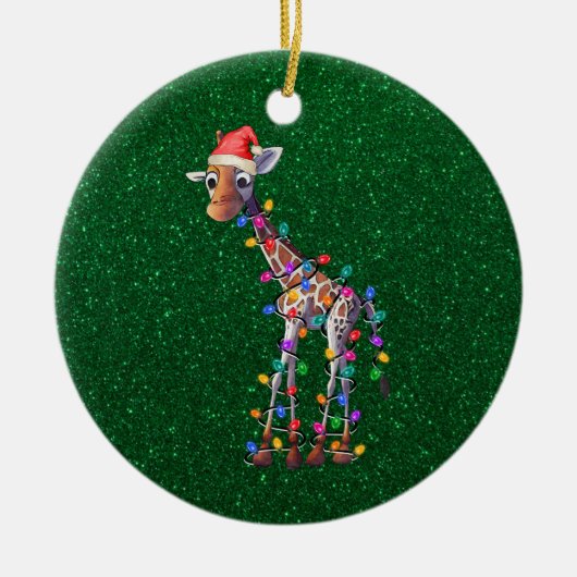 kerstversiering Giraffe Keramisch Ornament (Voorkant)