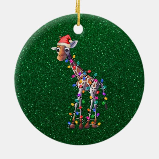 kerstversiering Giraffe Keramisch Ornament (Achterkant)