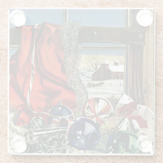 kerstversiering glazen onderzetter (Achterkant)