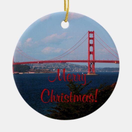 Kerstversiering Golden Gate Bridge Keramisch Ornament (Voorkant)