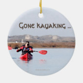 kerstversiering "Gone Kayaking" Keramisch Ornament (Achterkant)