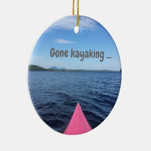 kerstversiering "Gone Kayaking" Keramisch Ornament (Rechts)