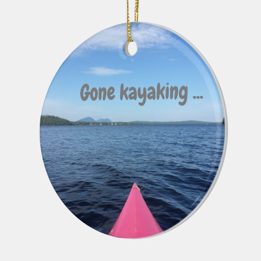 kerstversiering "Gone Kayaking" Keramisch Ornament (Links)