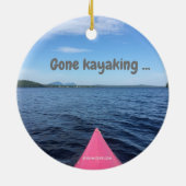 kerstversiering "Gone Kayaking" Keramisch Ornament (Achterkant)