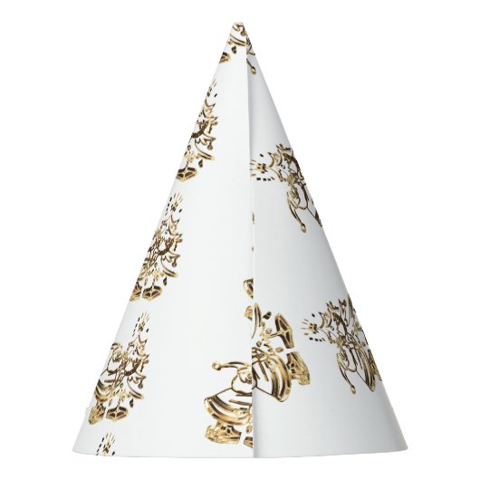 kerstversiering gouden legant feesthoedjes (Achterkant)