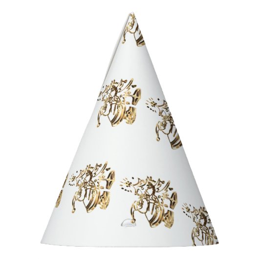 kerstversiering gouden legant feesthoedjes (Links)