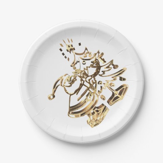 kerstversiering gouden legant papieren bordje (Voorkant)