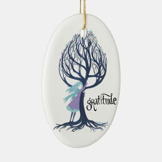 kerstversiering "Gratitude" Keramisch Ornament (Rechts)