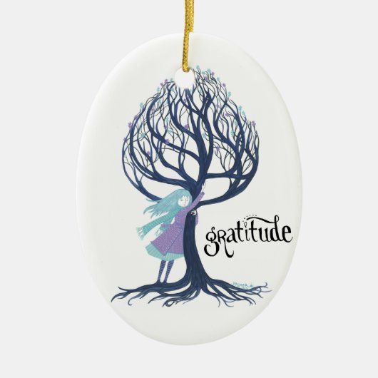 kerstversiering "Gratitude" Keramisch Ornament (Voorkant)