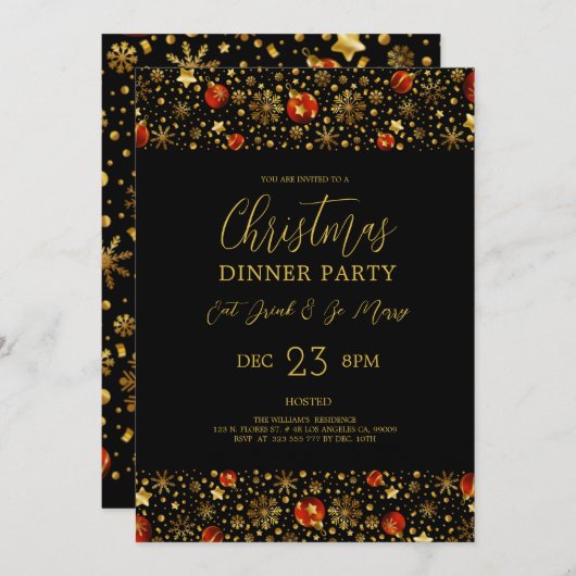 kerstversiering grens - Informeer de feestdag Kaart (Voorkant / Achterkant)