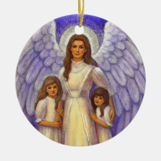 kerstversiering "Guardian Angel" Keramisch Ornament (Voorkant)
