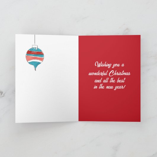 Kerstversiering Happy Holiday Greetings Kaart (Binnen)