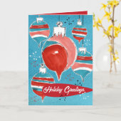 Kerstversiering Happy Holiday Greetings Kaart (Gele Bloem)