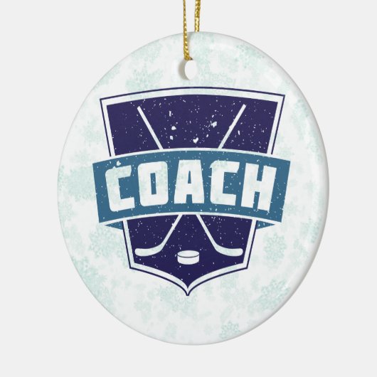 Kerstversiering, Hockey Coach Keramisch Ornament (Links)