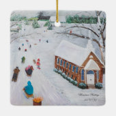 Kerstversiering Hometown Sledding 2024 Keramisch Ornament (Achterkant)